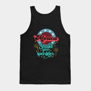 Merica 4th of July Shake Your Sparkler Murica Funny Tank Top